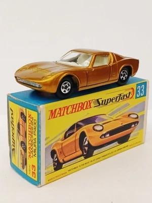 Matchbox Superfast Nº33 Lamborghini Miura P400. COMO NUEVO EN CAJA NÍTIDA COMO NUEVA.  Foto 1 de 4