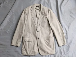 L.L. Bean Blazer Mens Size 40 Tall Beige 100% Cotton Field Jacket Casual Safari - Picture 1 of 12