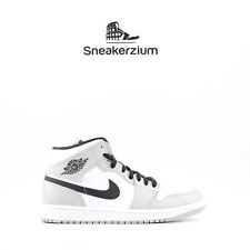 Nike Air Jordan 1 Mid Light Smoke Grey Black White 554724-092 Men's or GS New