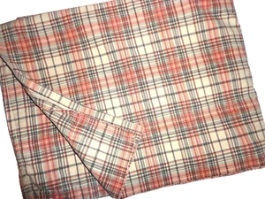 VINTAGE RALPH LAUREN ELGIN BROWN ORANGE TARTAN PLAID (1) TWIN FLAT SHEET 62X96 - Picture 1 of 6
