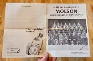 Montreal CANADIEN 1979 série de balle-molle MOLSON / feuille des joueurs 2 pages - Picture 1 of 3