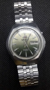 Orient Watch 21 Jewels Black Dial Three Stars Original Mechanical Wristwatch - Picture 1 of 4