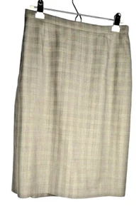 Carolina Herrera Wood Pencil Skirt Women's Size 12 Light Green Plaid Italy - Picture 1 of 10