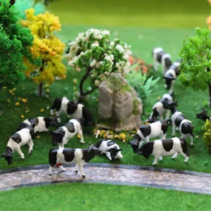 10pcs 1:87 Scale HO Gauge Model Railway Mixed Farm Animals Cows Mini Cute Cows - Picture 1 of 3