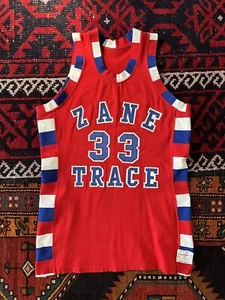 Vintage Custom 60s Sand Knit Zane Trace #33 Ohio Durene Jersey Size M Basketball - Picture 1 of 4