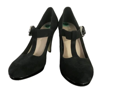 Franco Sarto Nalia High Heel Mary Jane Pumps Black Suede 8 M Foto 1 de 4