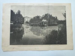 1885 Xilografía: Alhama de Aragon Zaragoza Las Termas de Matheau Vista del Lago - Picture 1 of 1