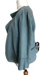 FAB MONSOON SAGE GREEN LINEN JACKET TIE TRIM BELT TO BACK SIZE 12 GOOD CONDITION - Picture 1 of 5