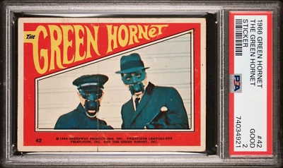 PSA 2 Graded Good Bruce Lee KATO 1966 Green Hornet Vintage Sticker #42 - Image 1 of 3