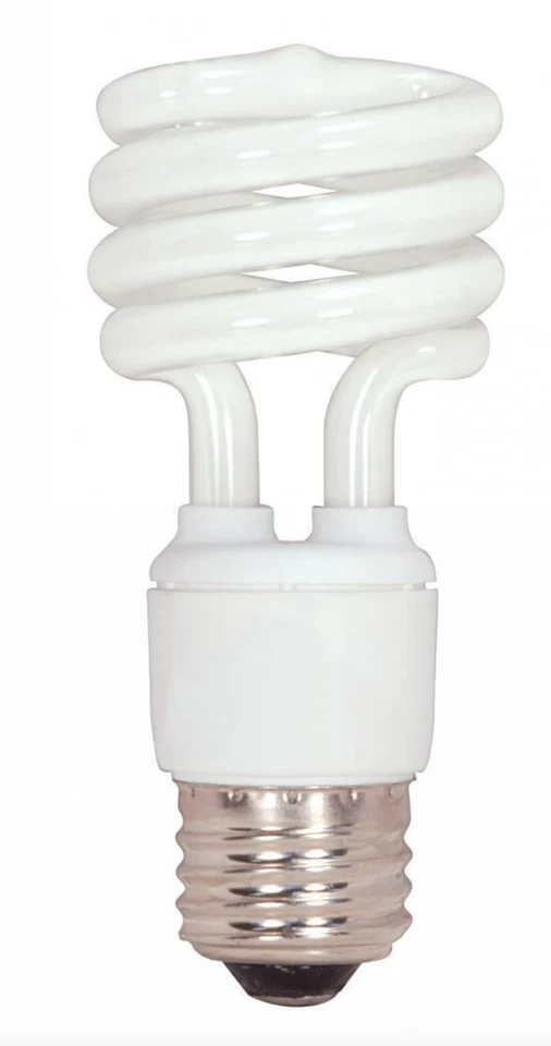 S7218 SATCO 12 PACK 13T2/E26/4100K/120V/12PK 13W Mini Spiral Compact Fluorescent - Image 1 of 1