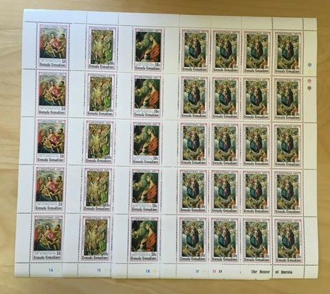 FULL SHEETS Grenadines 1987 929-32 - Christmas - Set of Sheets - MNH Cover
