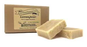 YANKEETRADERS Leather Jacket Goats Milk Soap - Natural, Vegan / 2, 4 oz bars - Picture 1 of 2