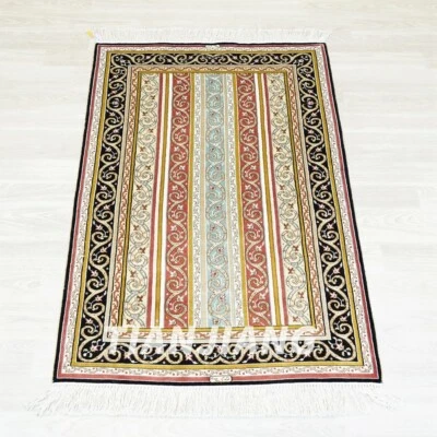 2.5x4ft Patchwork Hand Knotted Carpets Classic Silk Handmade Area Rugs LH842B - Image 1 of 4