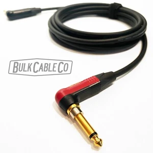 Cable de guitarra silencioso 24 pies - Mogami 2524 - Extremos de ángulo recto Neutrik - Enchufes dorados - Imagen 1 de 12