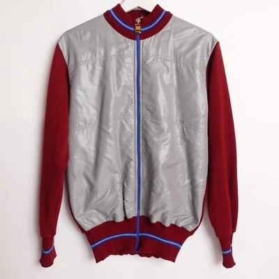 Vintage 70s 80s Santini Baleno Cycling Jacket Wool Baleno Knit Zip Italy Small - Image 1 of 4
