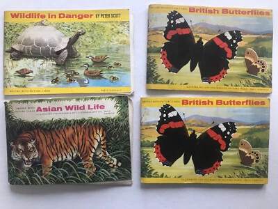 Lot 4 Vintage Brooke Bond Tea Cards Albums Butterflies Wildlife In Danger Asian - Image 1 of 4