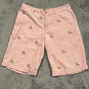 Polo Ralph Lauren Chino Shorts Youth 18 28x10 Pink Corduroy Sailboats AOP - Picture 1 of 12
