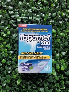 Tagamet ~ HB 200 Mg Icy Mint🌿Relieves Heartburn Acid ~ 30 Tablets Total ~ New - Picture 1 of 2