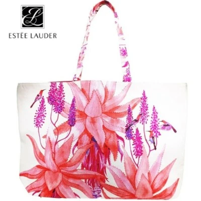Новый шикарный Estee Lauder цветочный колибри большая сумка с короткими ручками покупателя дорожная сумка  - Изображение 1 из 4