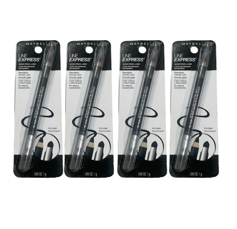 Lot Of 4 Maybelline New York Line Express Wood Eyeliner 902 Soft Black - Image 1 of 2