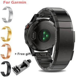 Bracelet de montre 26/22/20 mm pour Garmin Fenix 7S 6 6X Pro 5X Plus bracelet en acier - Photo 1 sur 16