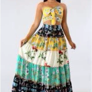 Splendida maxi gonna boho hippie a strati L' Atiste by Amy piccola - Foto 1 di 10