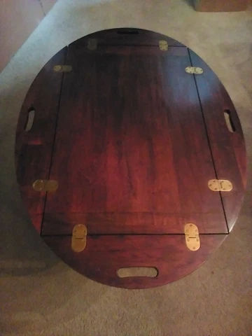 Oblong Coffee table  W/ 4 surround drop leaves Cover