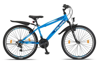 26 ZOLL FAHRRAD SHIMANO 21GANG 26" MOUNTAINBIKE KINDERFAHRRAD FASTER BLAU - Bild 1 von 2