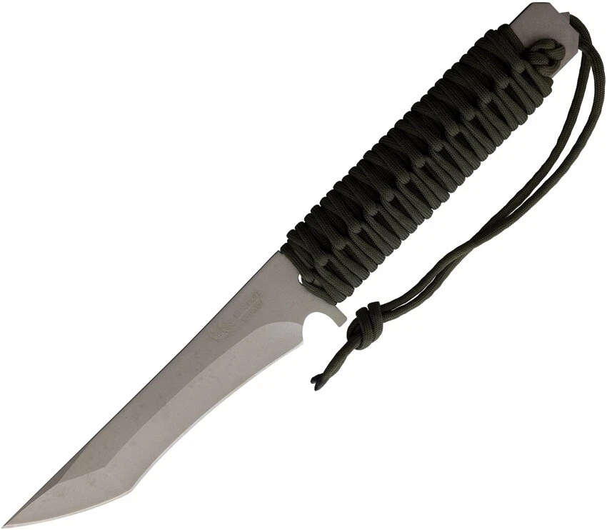 Linton Cutlery Fixed Knife 6" Stainless Steel Blade OD Green Cord Wrapped Handle - Image 1 of 1