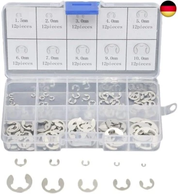 MARKE DOLLATEK DollaTek 120Stück Edelstahl E-Clips Sicherungsringe10 Größe Interner Externer Dr