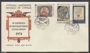 Cyprus Scott 419-21 FDC - Intl. Cypriot Studies Congress - Picture 1 of 1