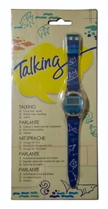 VINTAGE UNBRANDED TALKING LCD WRIST WATCH NEW IN CARD RARE - Picture 1 of 4