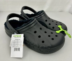 Men's US Size 10 Crocs Baya Lined Clog Black 205969-060 - Picture 1 of 7