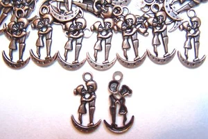 Dijes de peltre/niña y luna Boyon #269 ~ 38-40 piezas de plata tibetana cobre - Imagen 1 de 1