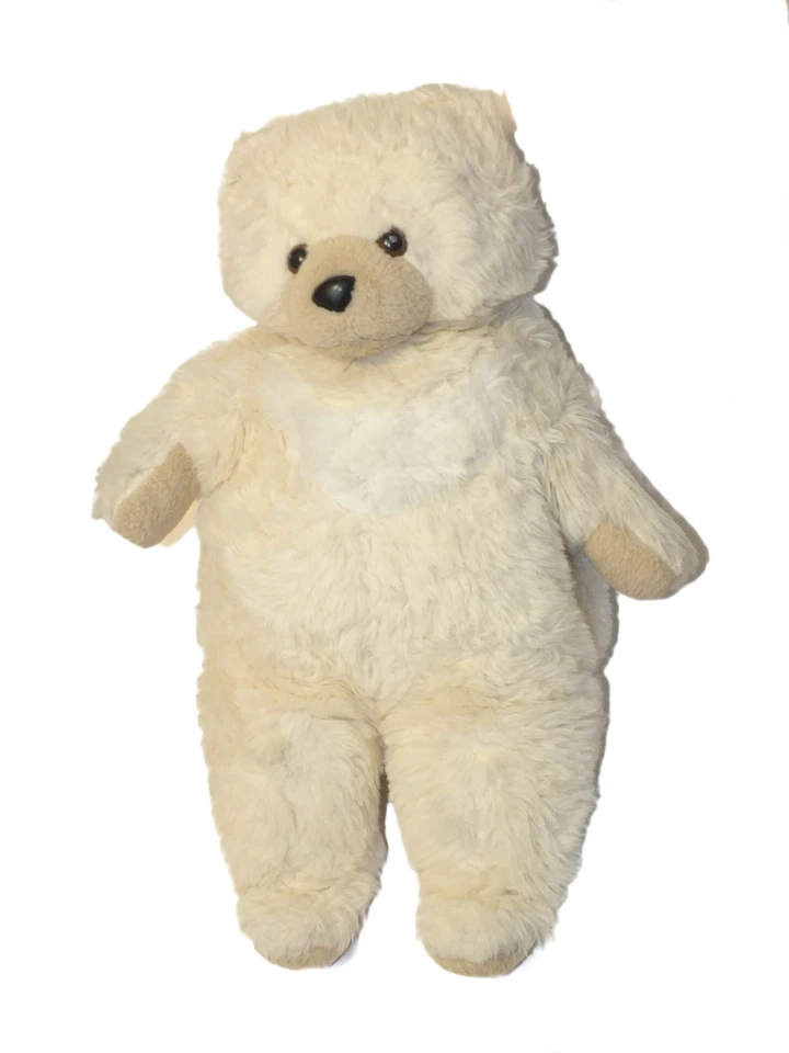 Ancienne grosse peluche Nounours ours beige lune blanche 50 cm - Photo 1/1