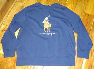 Polo Ralph Lauren Men's Crewneck Polo Bear Sweatshirt - Navy - size XXL...GREAT - Picture 1 of 7