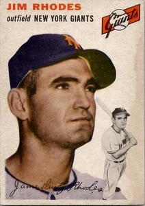 1954 Topps DUSTY RHODES New York Giants #170 VG+ Condition - Picture 1 of 2