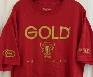GOLD Wheel Co Red T-Shirt Size XL Spitfire Skateboards Y2K DGK - Picture 1 of 5