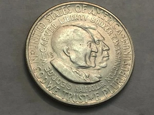 1953-S Washington/Carver commemorative silver half dollar. Satiny choice BU #na3 - Picture 1 of 4