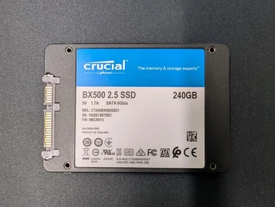 Crucial BX500 240GB SSD 2.5" Serial ATA III 3D NAND CT240BX500SSD1 SATA III SSD - Image 1 of 3
