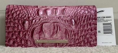 Brahmin Melbourne ADY Slim Lthr Bifold Wallet MAGENTA OMBRE Fuchsia Hot Pink NWT - Image 1 of 4