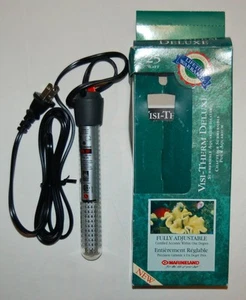 Calentador de acuario Marineland Visi-Therm Deluxe 25 vatios hecho en Italia - Imagen 1 de 5