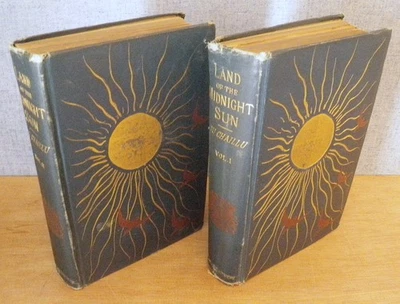 LAND OF THE MIDNIGHT SUN by Paul B. Chaillu 1882 2 vol Illust SCANDANAVIA w/ MAP - Image 1 of 4