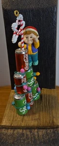 1994 Enesco Coca-Cola & Sprite Tree Climbing Elf "Holiday Stars" Ornament  - Picture 1 of 8