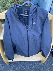 Rip Curl Jacket Xl Zipper Front Slash Pockets Grey Lined Men's Hood NR - Picture 1 of 7