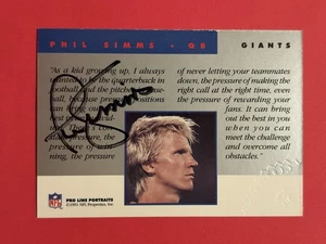 PHIL SIMMS (SB MVP) signed 1991 Proline NY GIANTS Morehead State Autogramm Auto - Bild 1 von 2