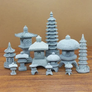 Stone Zen Tower Miniature Statue Tranquil Garden Decoration for Terrariums - Picture 1 of 24