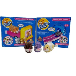 Zhu Zhu Pets Bundle: Hamster Wheel & Drive In New In Box  +3 Working  Pets - Picture 1 of 22