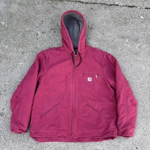 Carhartt Women’s XL Detroit Jacket Hooded Pink Sherpa Lined WJ141 624 - Picture 1 of 24