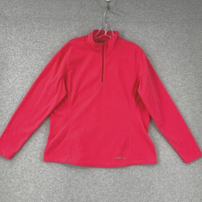 Chaqueta Eddie Bauer Mujer XL Rosa Polar 1/4 Cremallera Pullover Ligero Foto 1 de 4